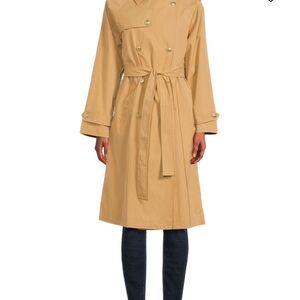 BCBGGeneration Double-Breasted Tie-Waist Tan Trench Coat – New